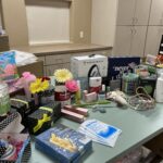 Some of the donated gifts for the Derfelt staff and teachers