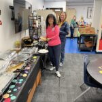 Our neighbor and Derfelt teacher, Gaylynn, and several others assisted in setting up the luncheon.