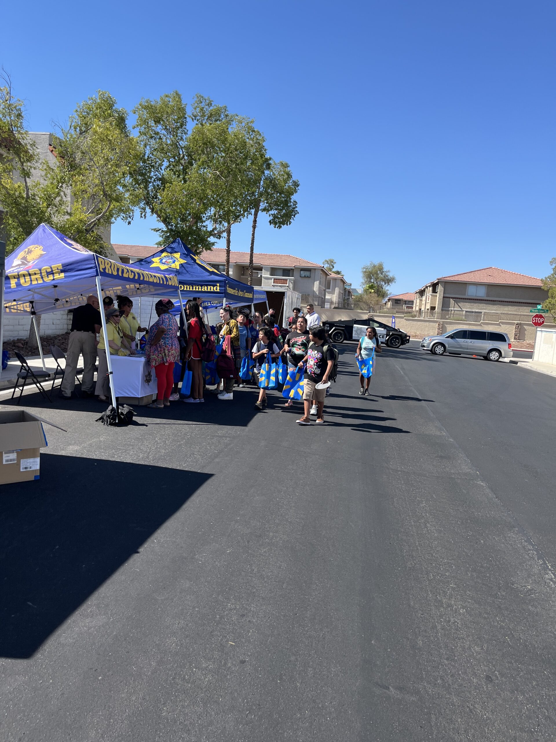 Photo 5: Street view of Luna Way where the school supplies were handed out.